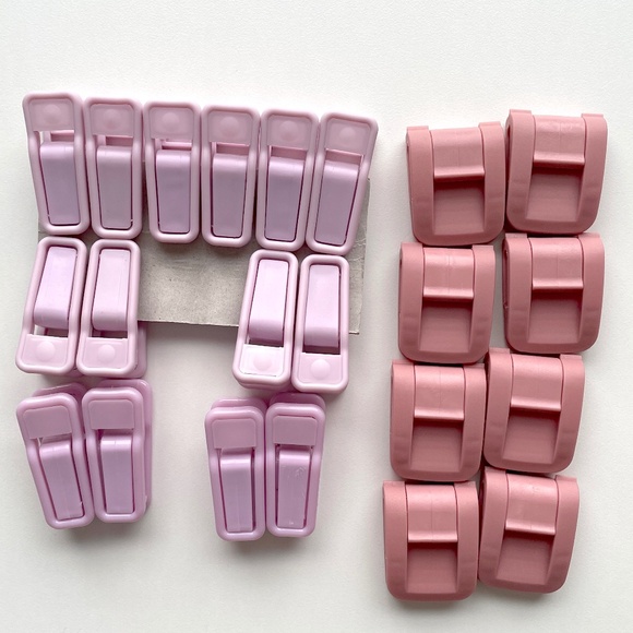 Lot 22 Joy Mangano Pink Huggable Hanger Finger Clips Skirts Pants - Picture 1 of 7